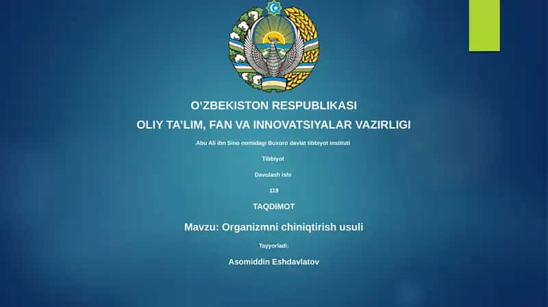 Organizmni chiniqtirish usuli