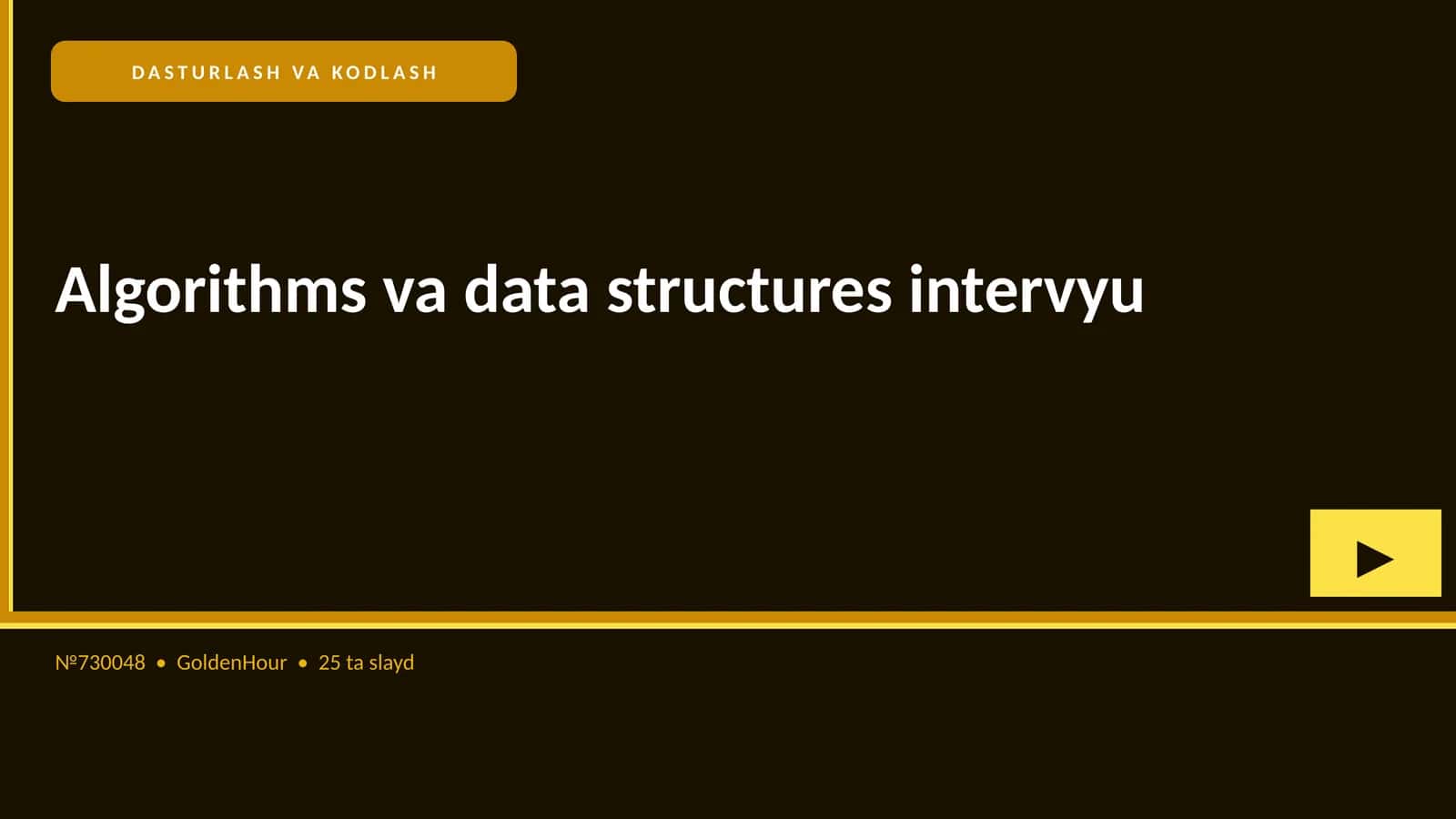 Algorithms va data structures intervyu