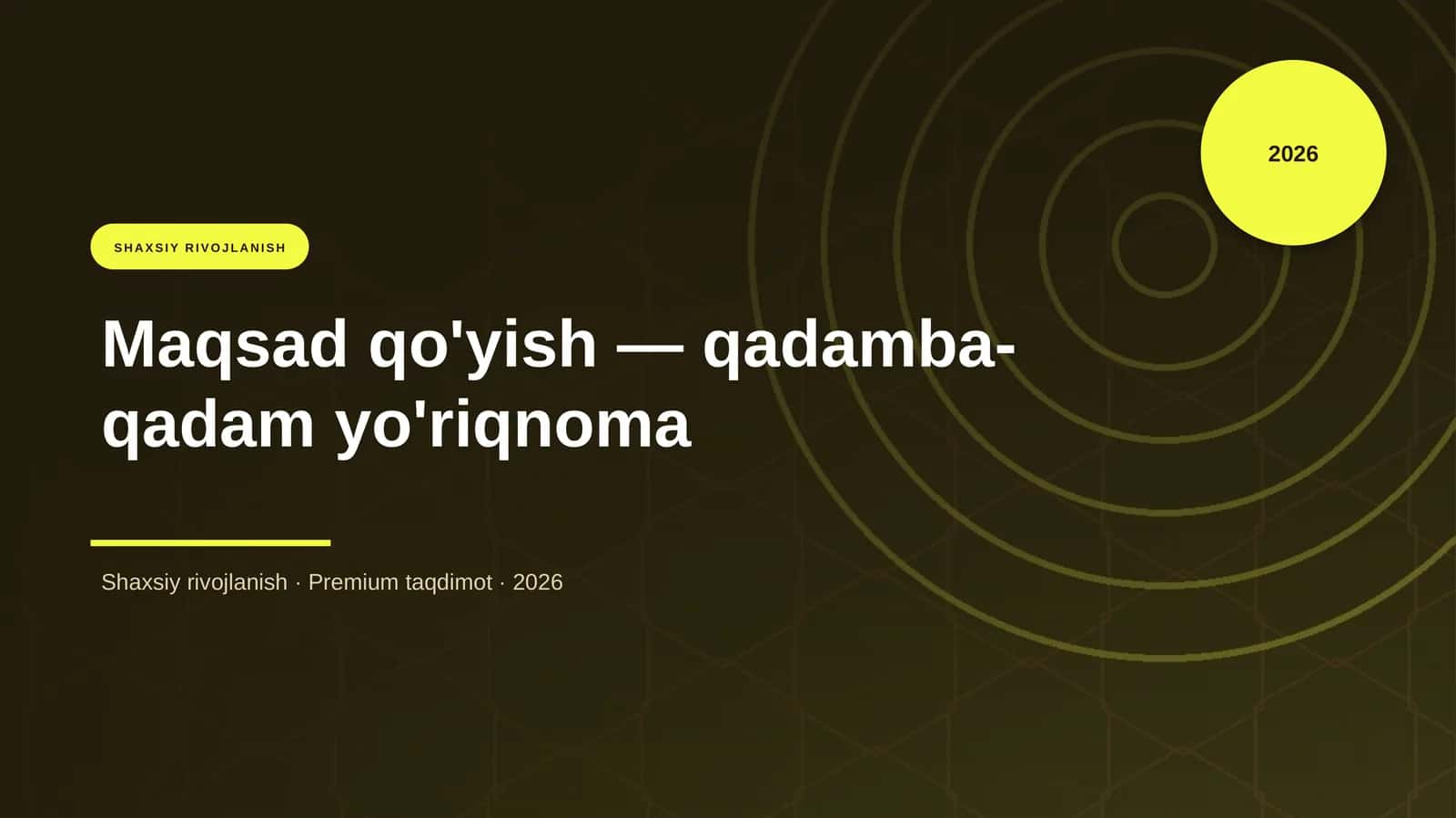 Maqsad qo'yish — qadamba-qadam yo'riqnoma
