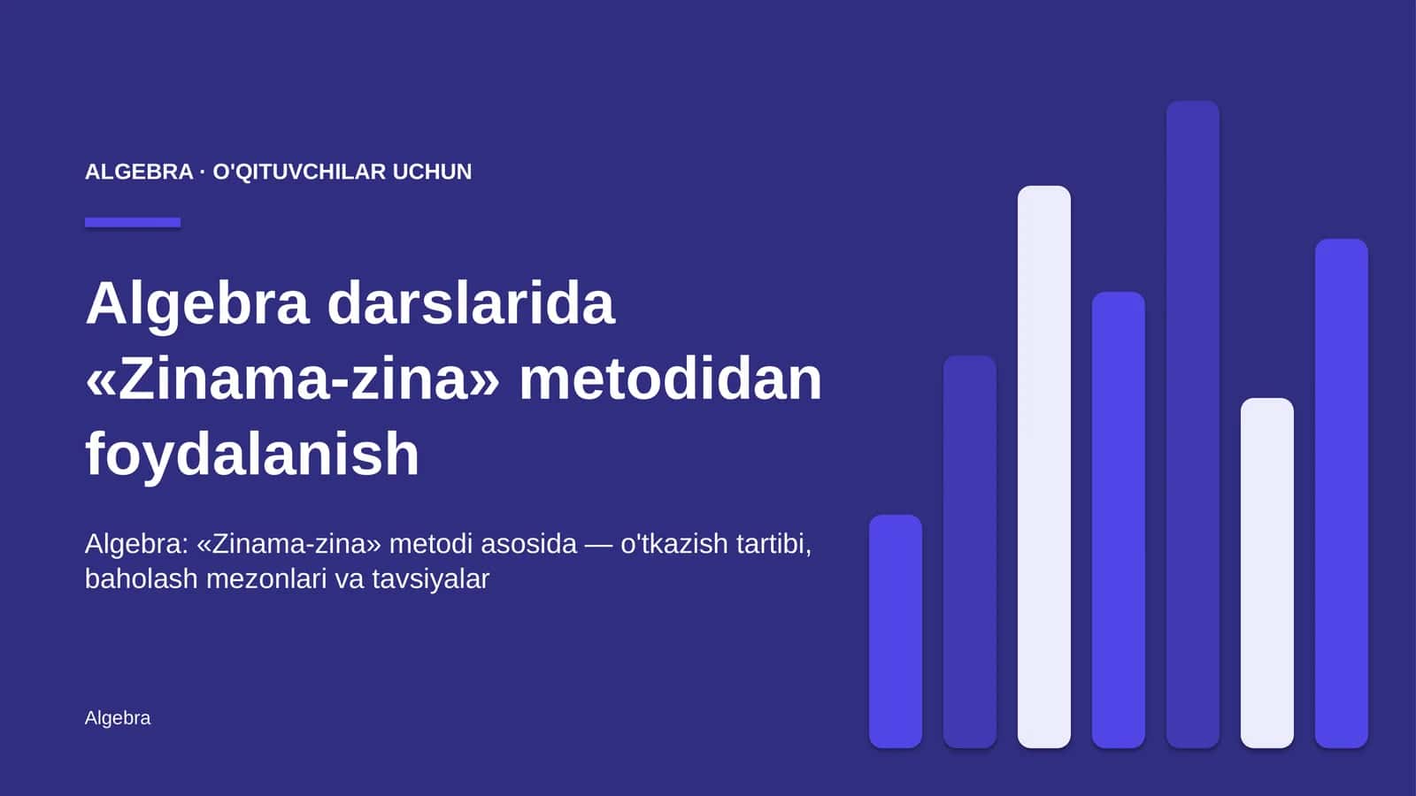 algebra darslarida zinama zina metodidan foydalanish 5183