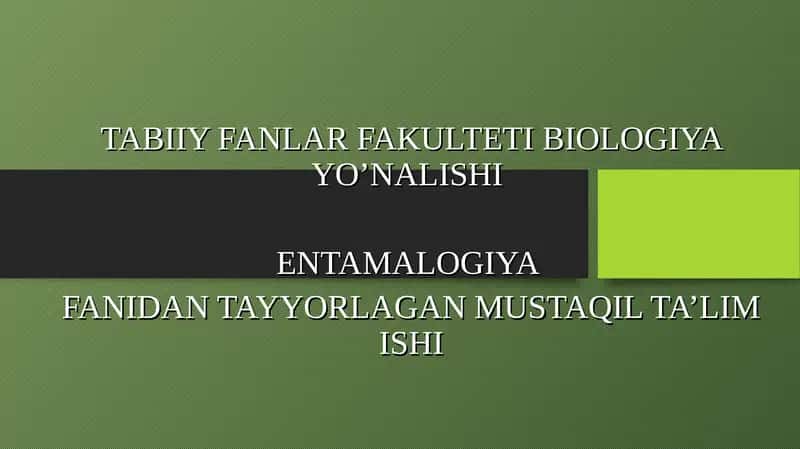 Entamologiya