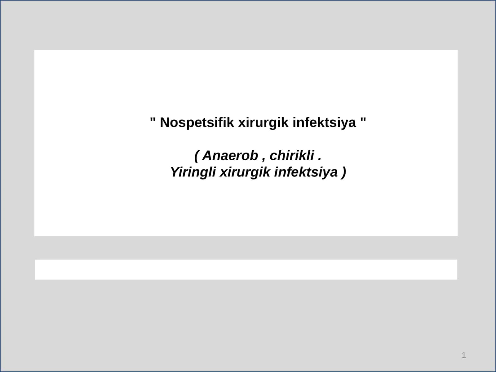 Nospetsifik xirurgik infektsiya