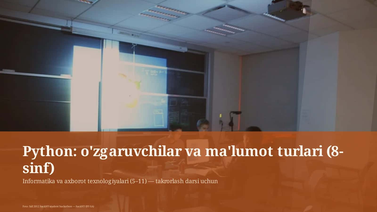 Python: o'zgaruvchilar va ma'lumot turlari (8-sinf)