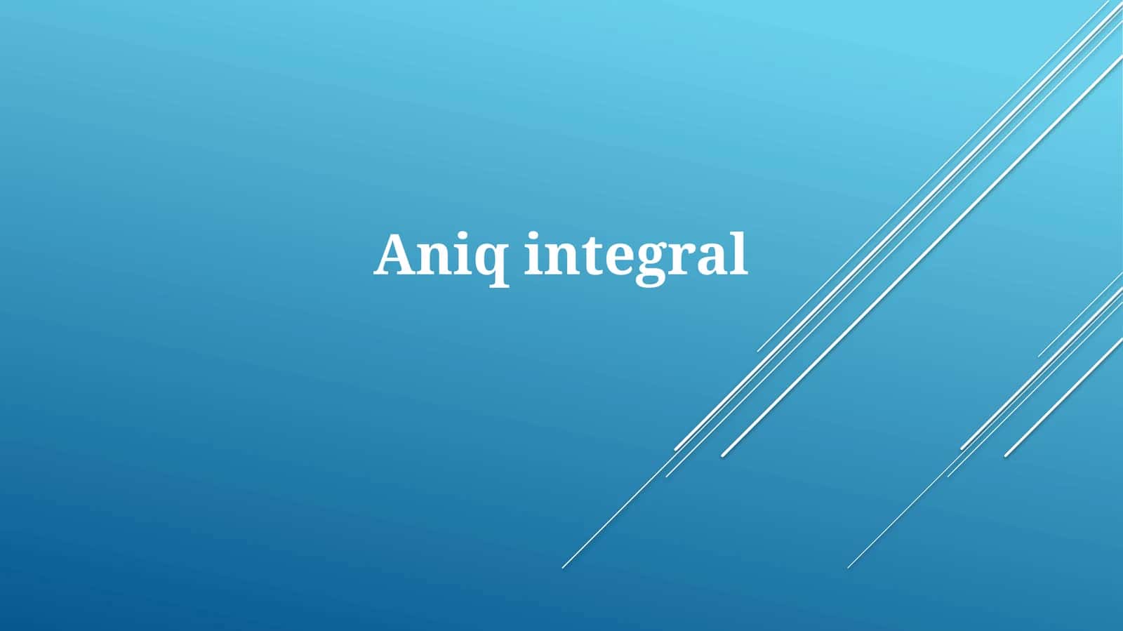 Aniqintegral