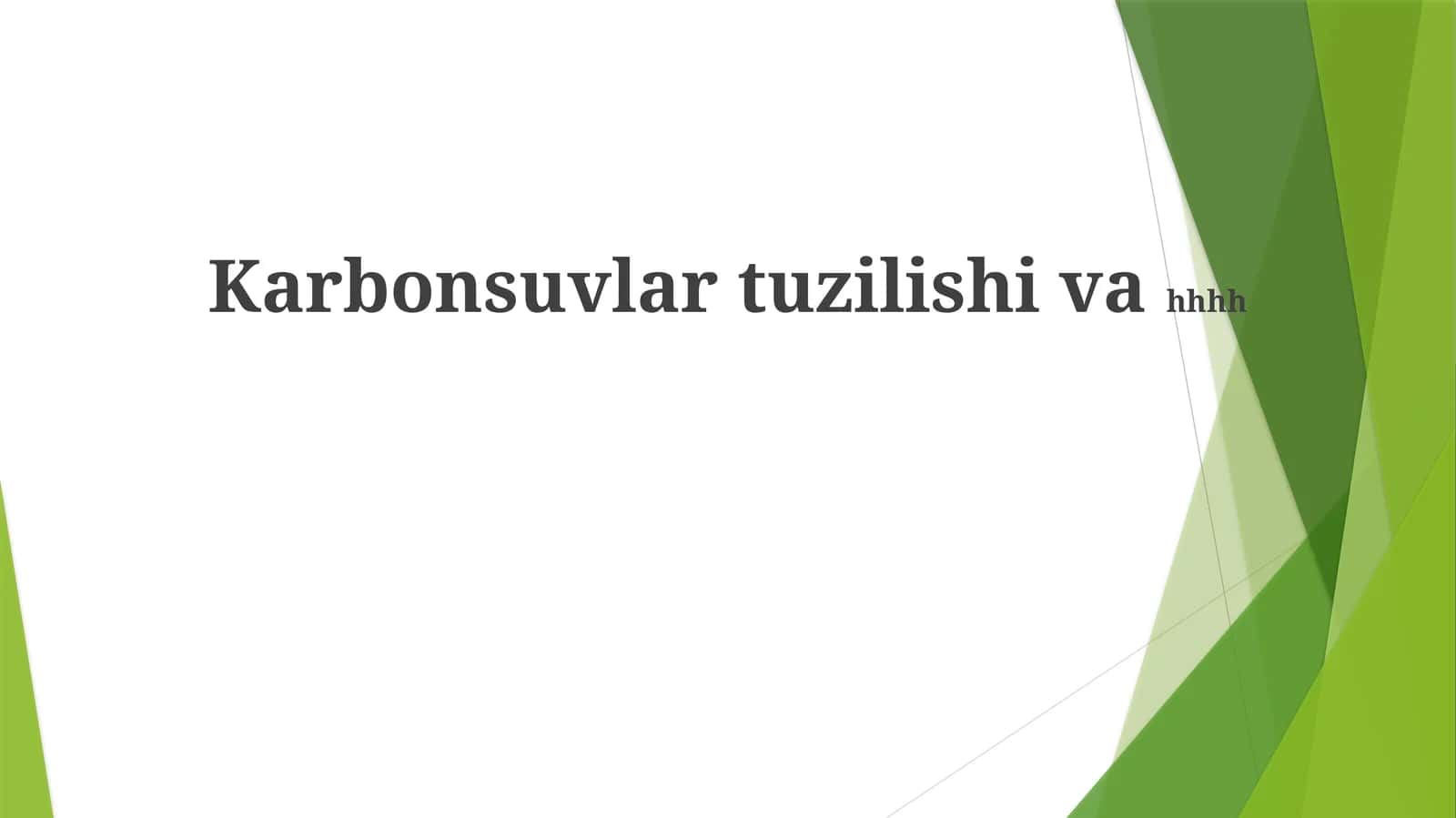 Uglevodorodlarning tuzilishi