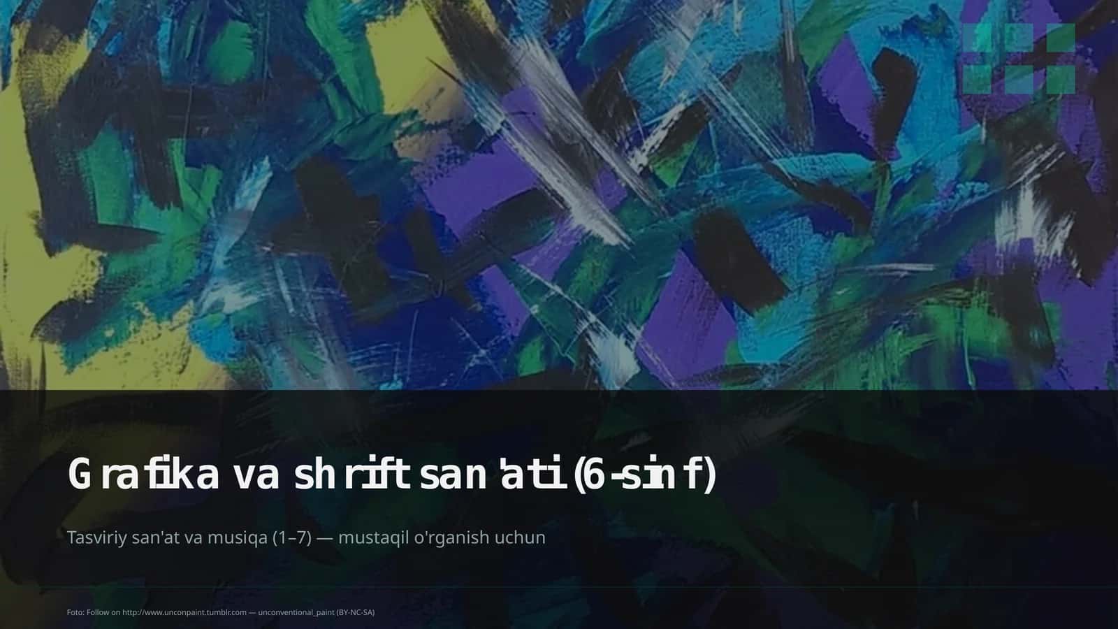 Grafika va shrift san'ati (6-sinf)
