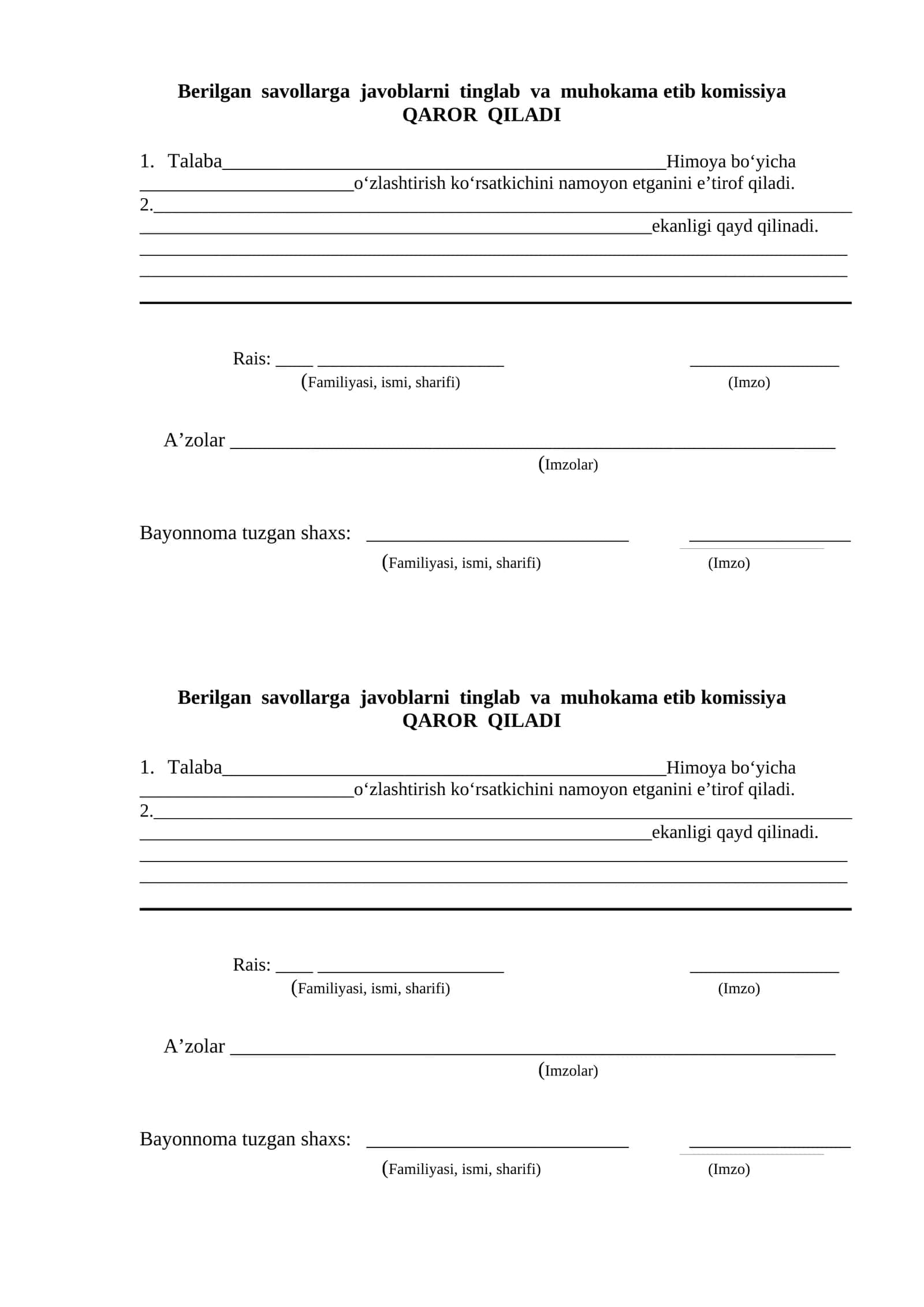 Kurs ishi Bayonnomasi 1
