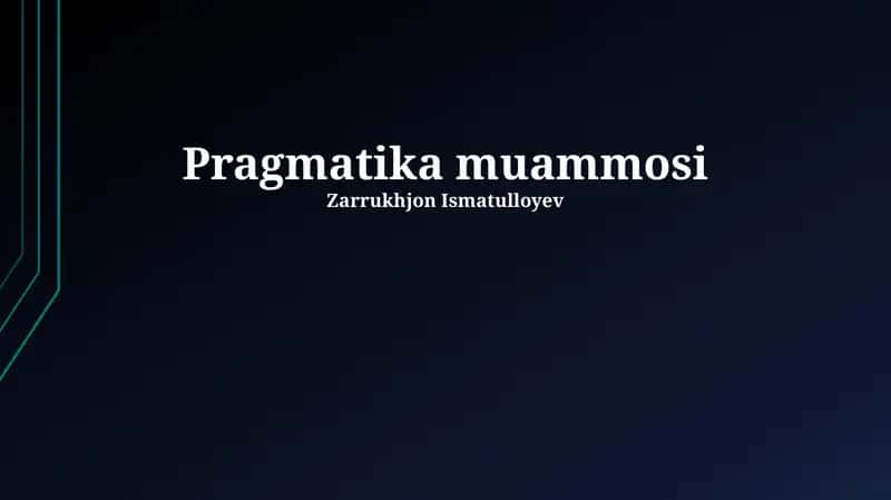 Pragmatika muammosi