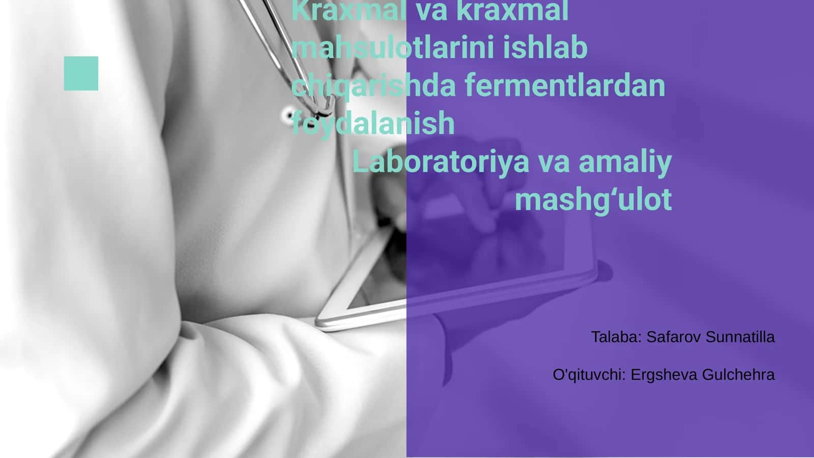 Kraxmal va kraxmal mahsulotlarini ishlab chiqarishda fermentlardan foydalanish