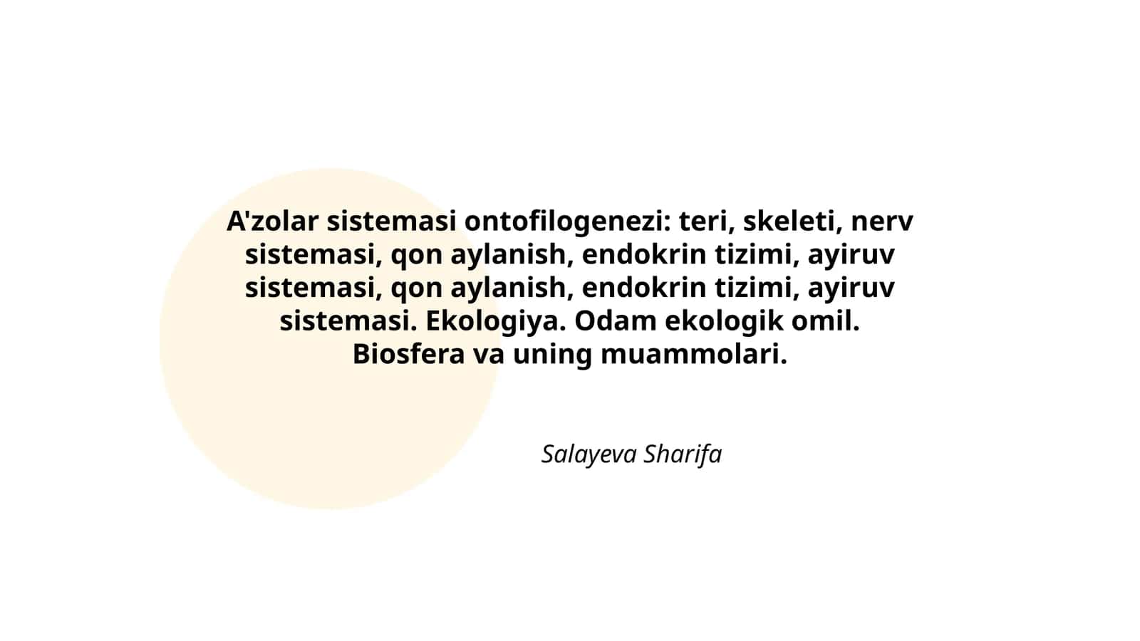 A'zolar sistemasi ontofilogenezi
