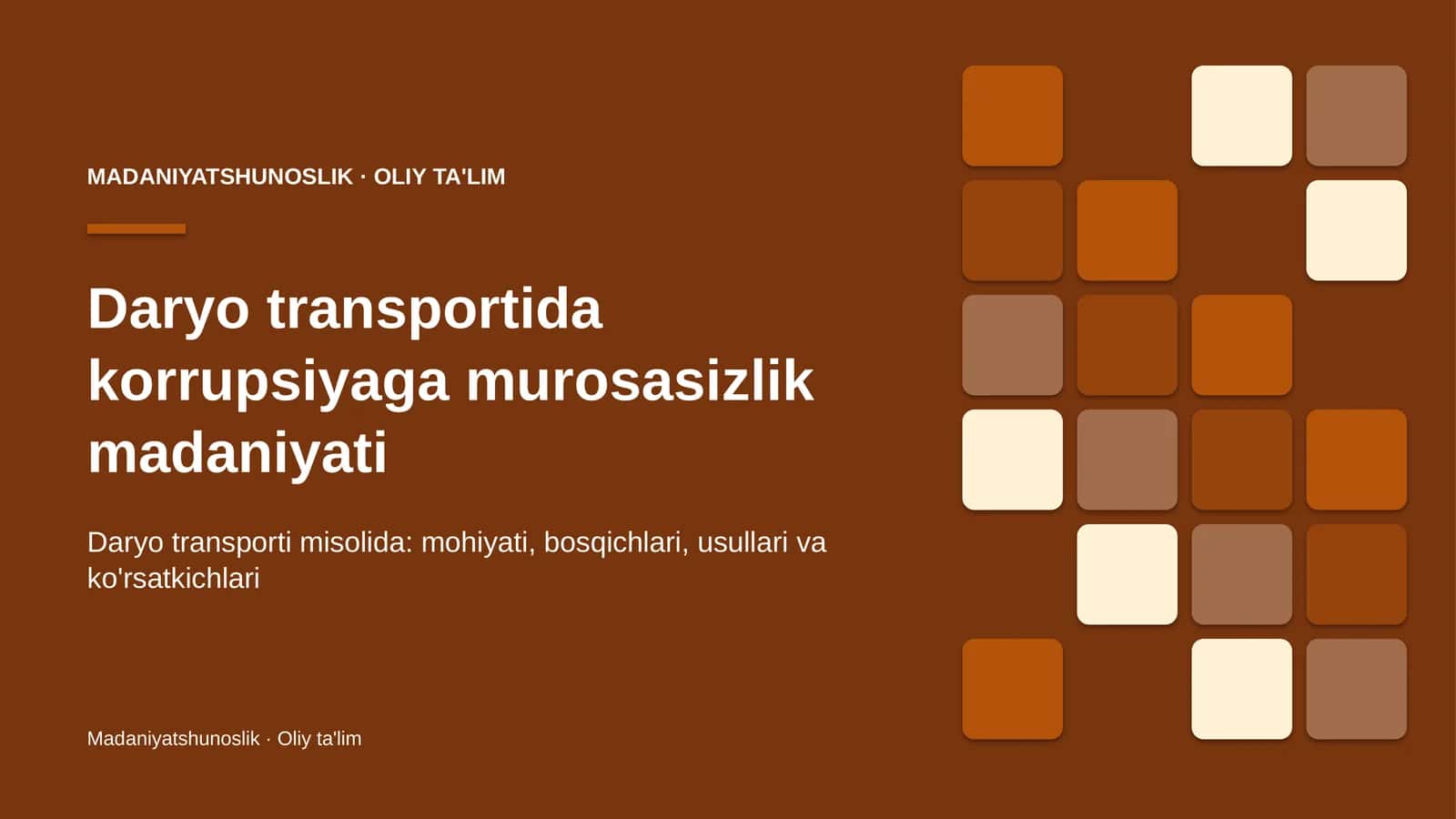 Daryo transportida korrupsiyaga murosasizlik madaniyati