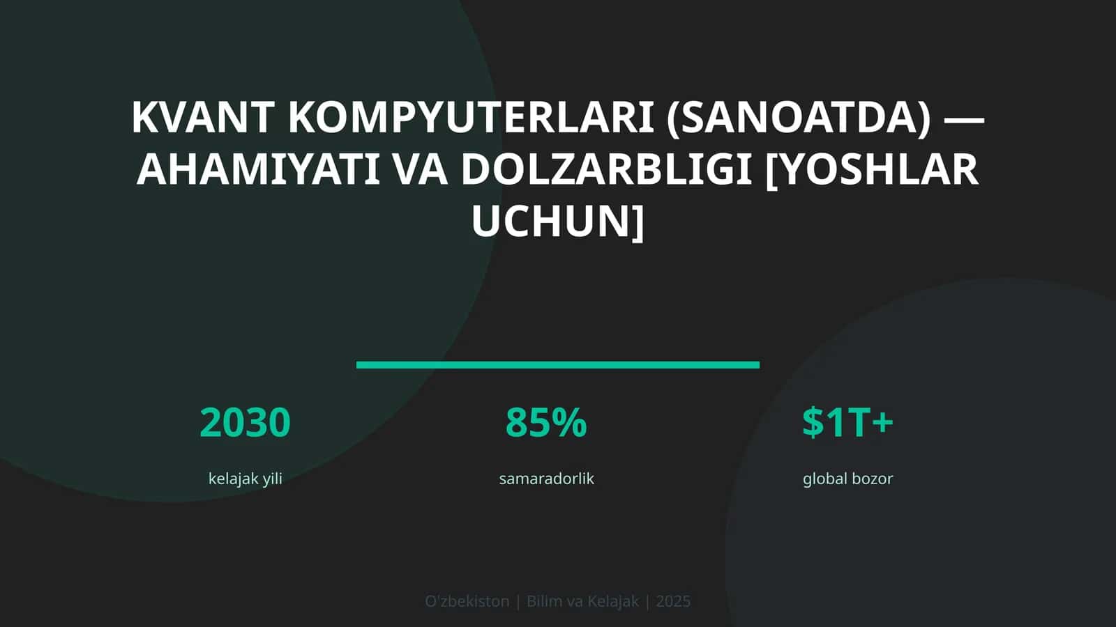 Kvant kompyuterlari (sanoatda) - ahamiyati va dolzarbligi [yoshlar uchun]