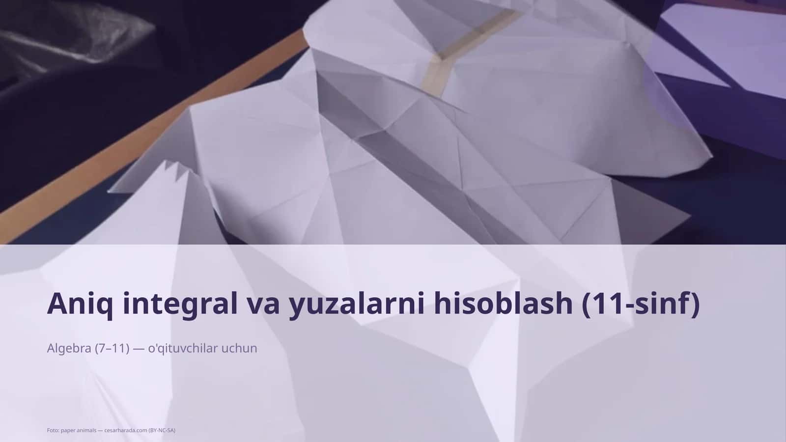 Aniq integral va yuzalarni hisoblash (11-sinf)