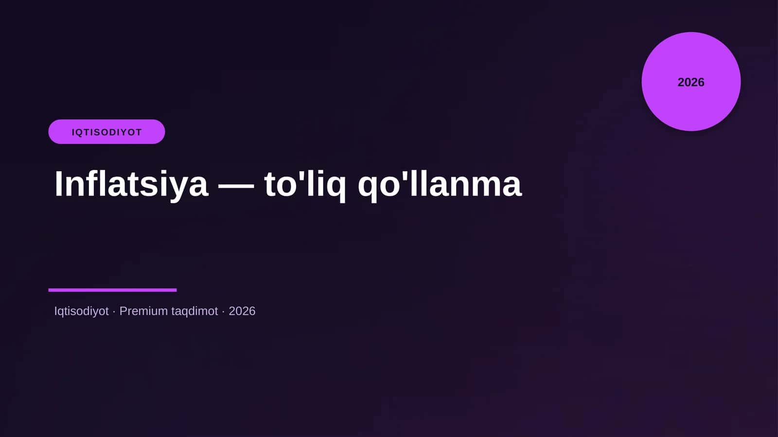 Inflatsiya — to'liq qo'llanma