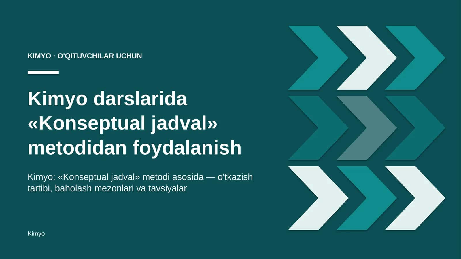 kimyo darslarida konseptual jadval metodidan foydalanish 4776