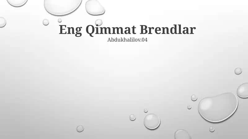 Eng Qimmat Brendlar