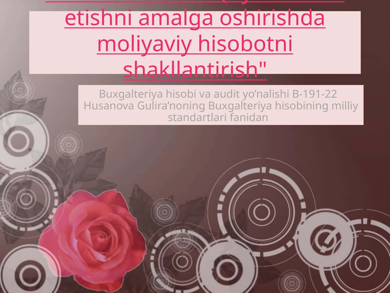 23-sonli BHMS "Qayta tashkil etishni amalga oshirishda moliyaviy hisobotni shakllantirish"