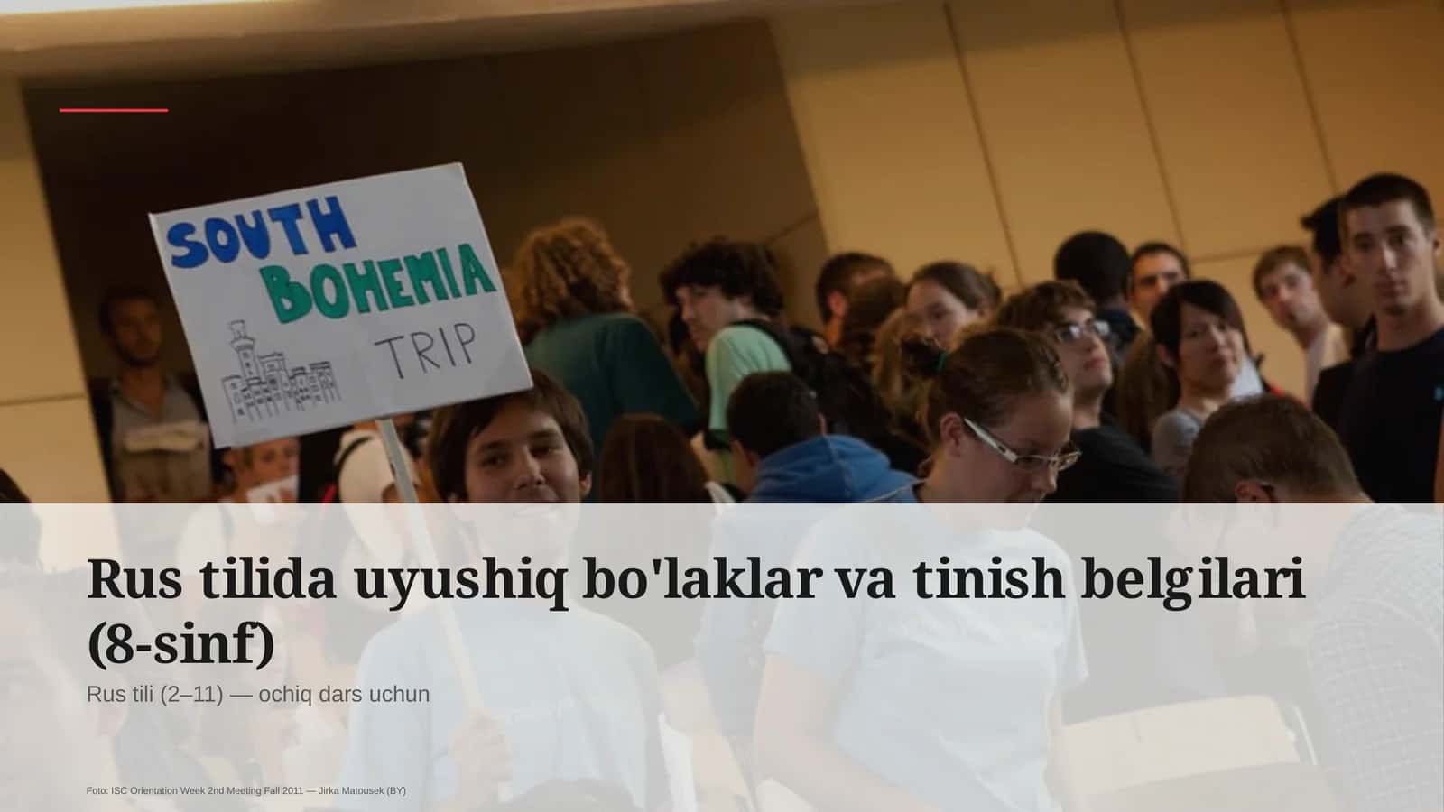 Rus tilida uyushiq bo'laklar va tinish belgilari (8-sinf)