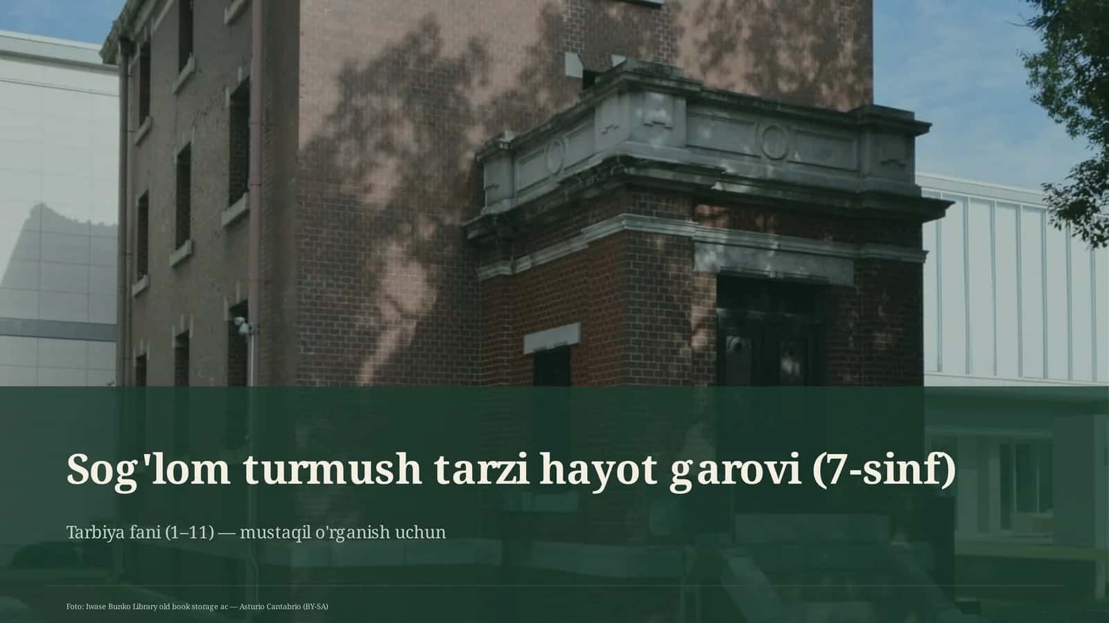 Sog'lom turmush tarzi hayot garovi (7-sinf)