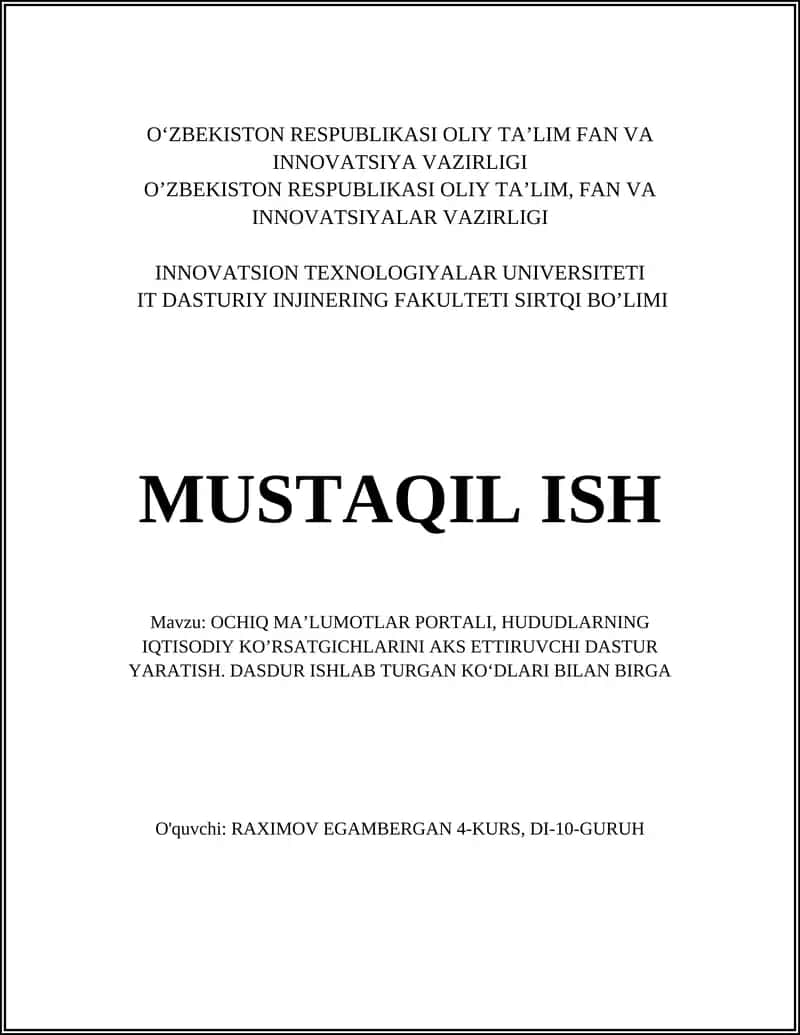 OCHIQ MA’LUMOTLAR PORTALI
