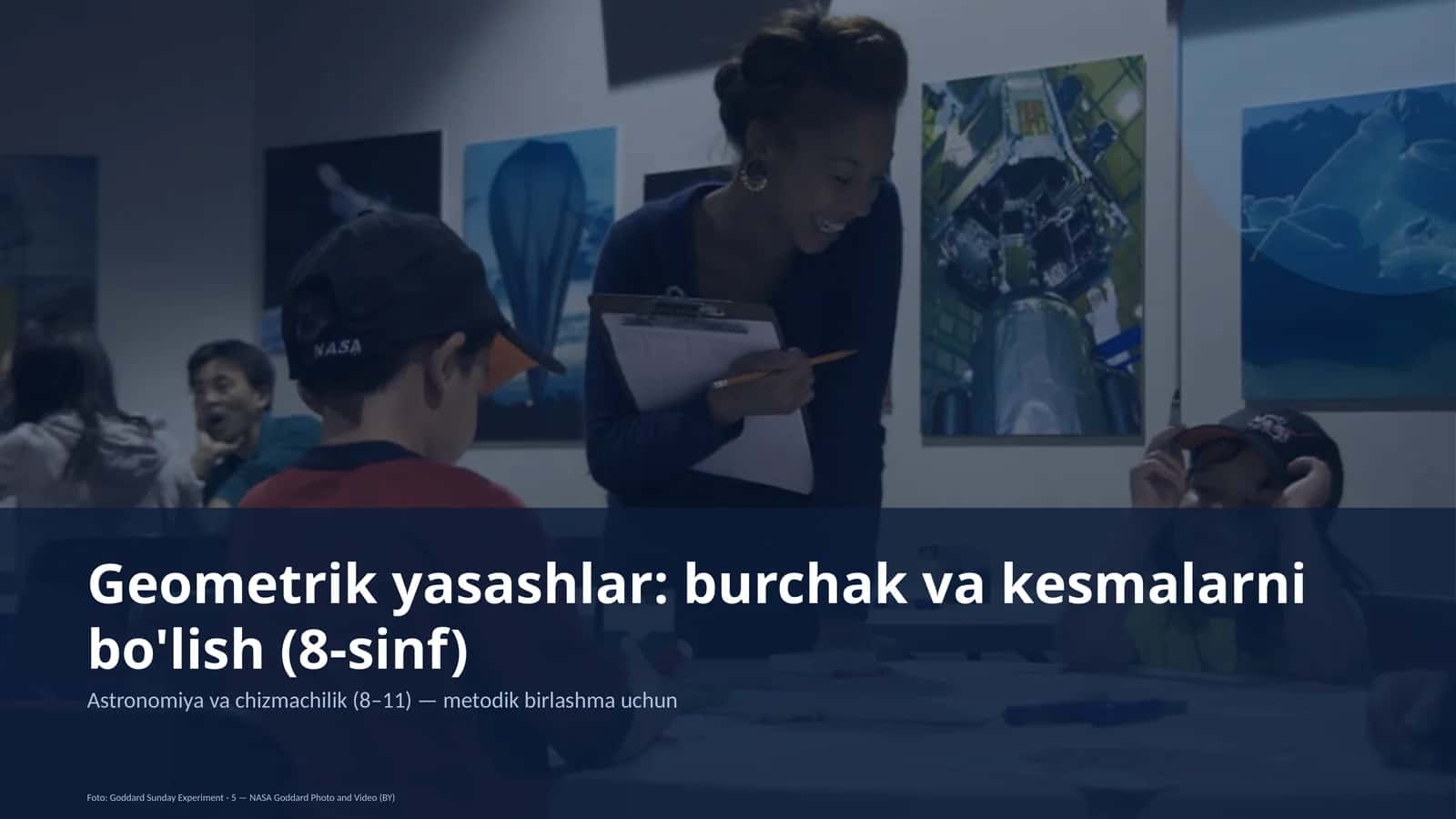 Geometrik yasashlar: burchak va kesmalarni bo'lish (8-sinf)