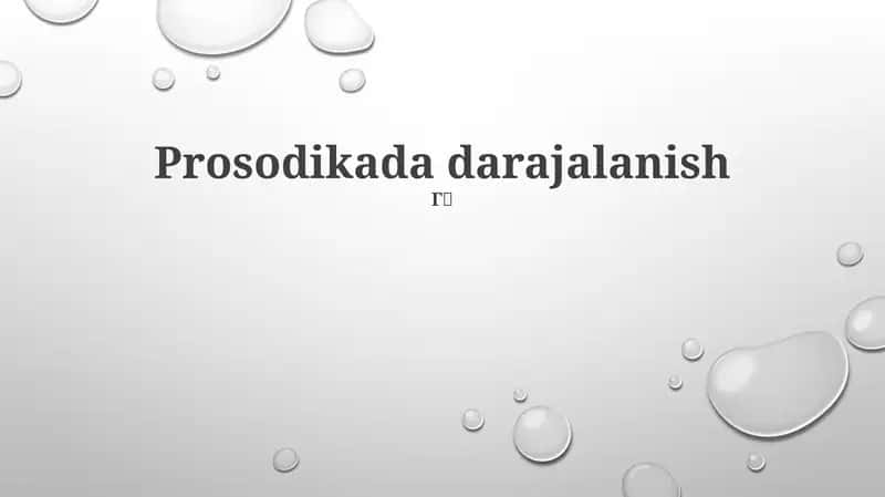 Prosodikada darajalanish