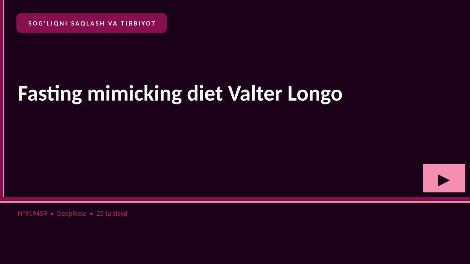 Fasting mimicking diet Valter Longo