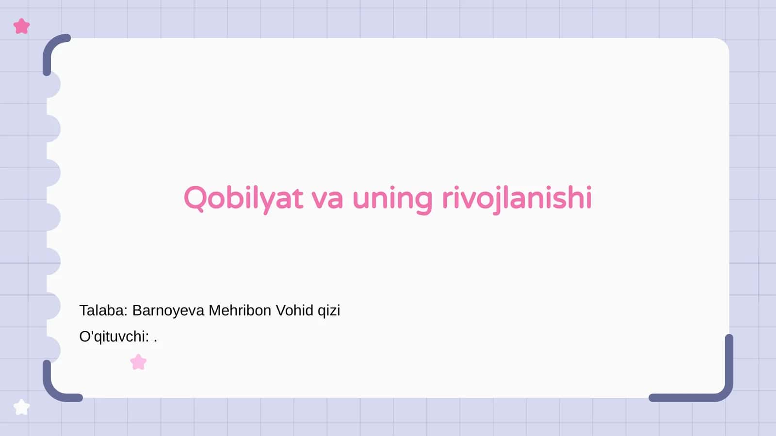 Qobilyat va uning rivojlanishi