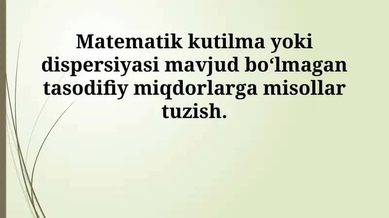 Matematik kutilma mavjud bo'lmagan tasodifiy o'zgaruvchilar: Cauchy taqsimoti