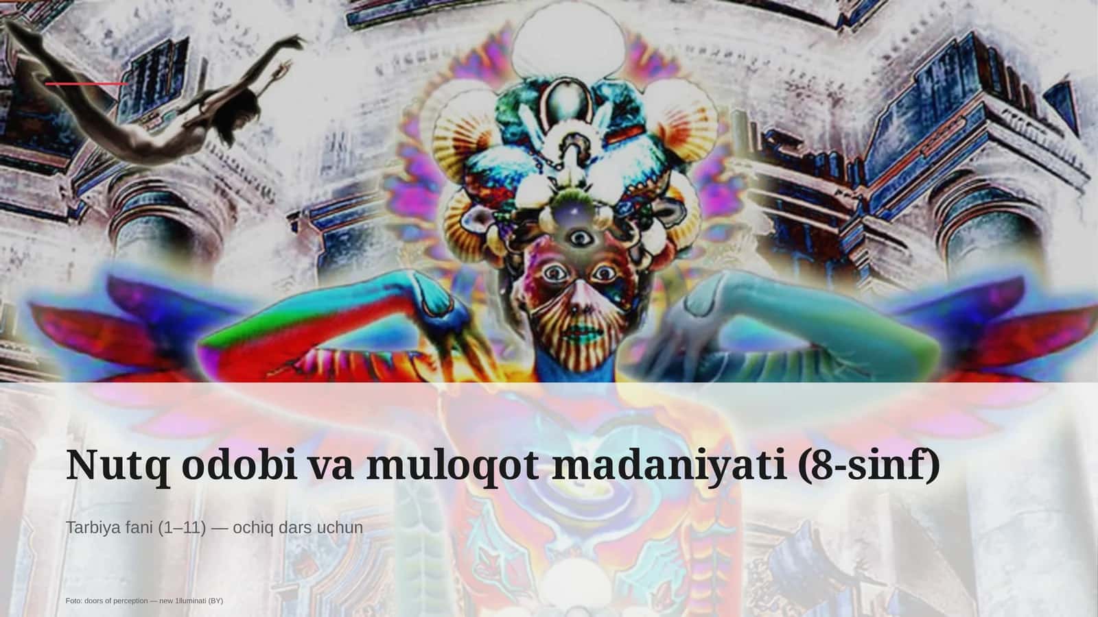 Nutq odobi va muloqot madaniyati (8-sinf)