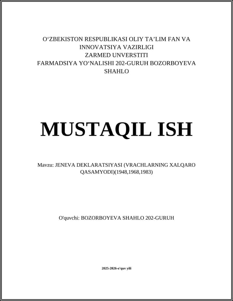 Jeneva Deklaratsiyasi