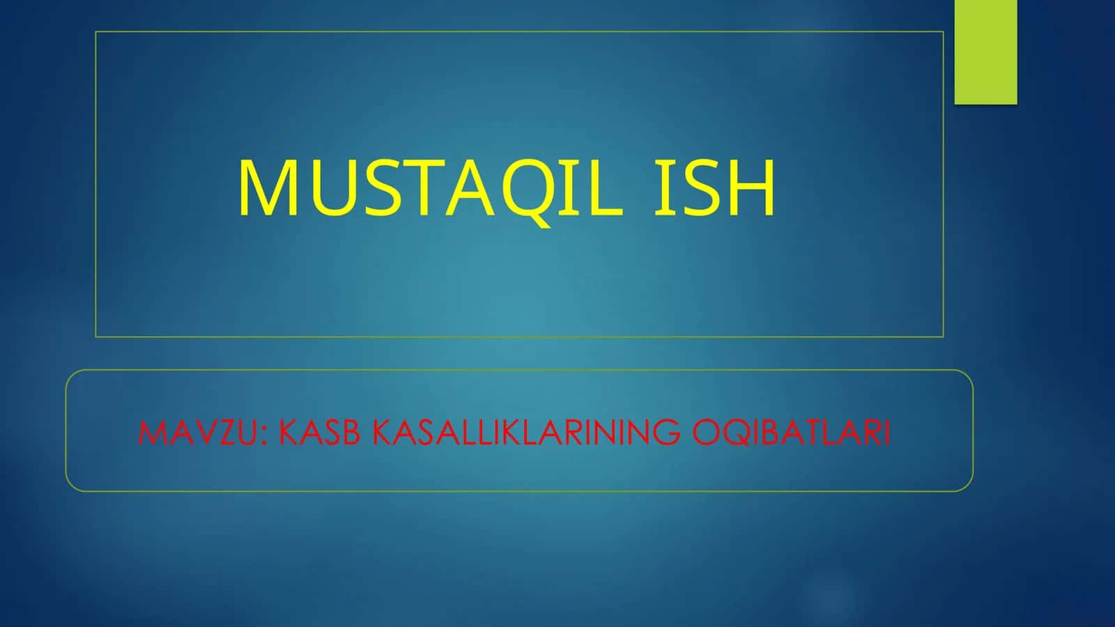 Kasb Kasalliklarining Oqibatlari