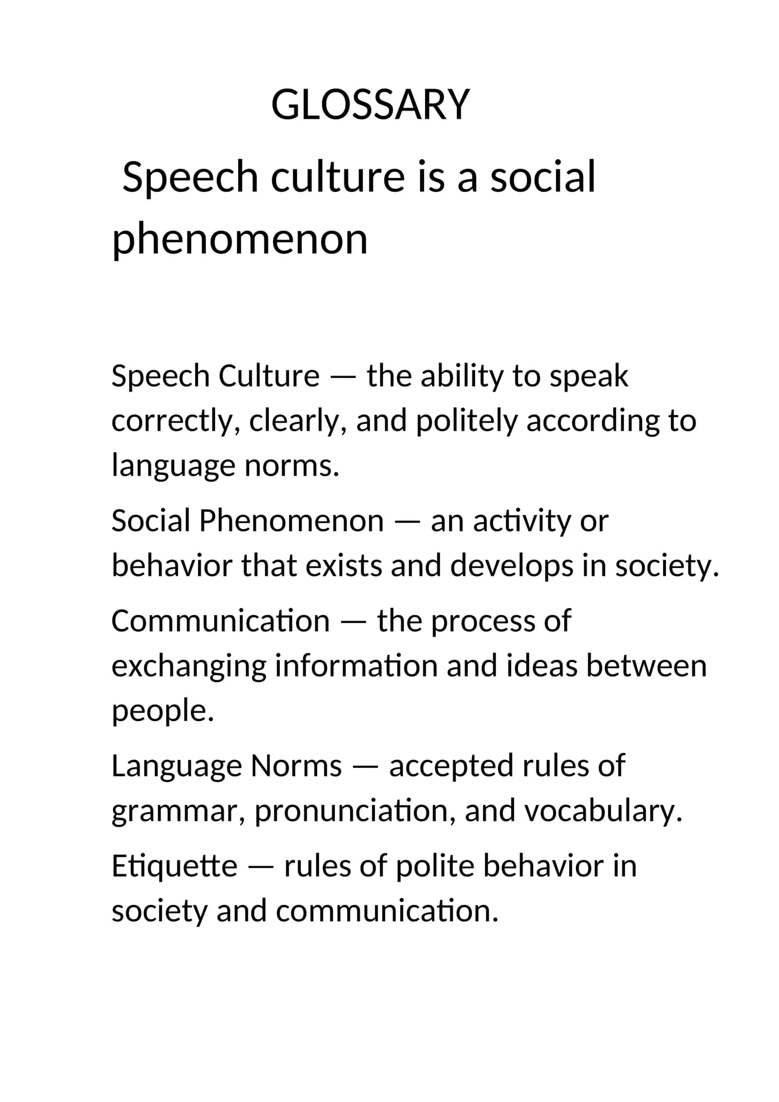 Speech culture