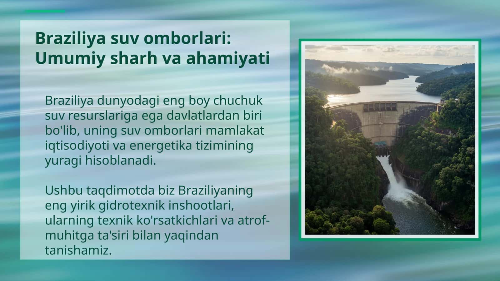 Braziliya suv omborlari: Umumiy sharh va ahamiyati