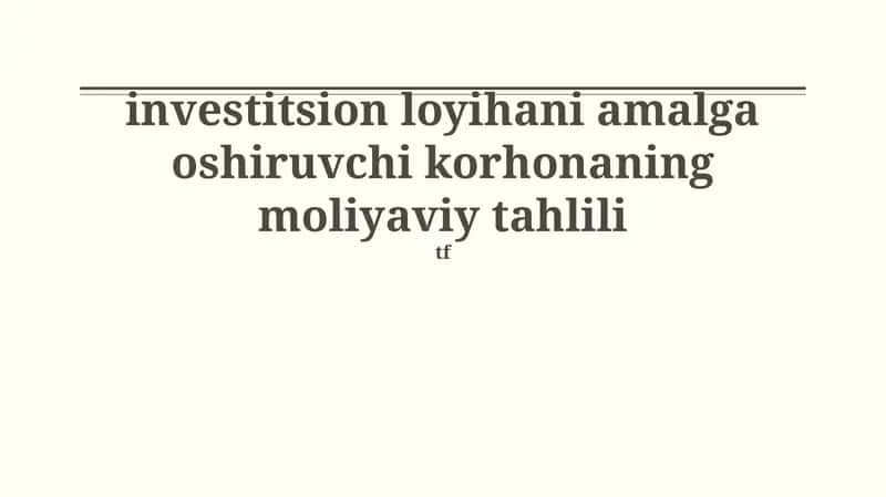 Moliyaviy tahlil