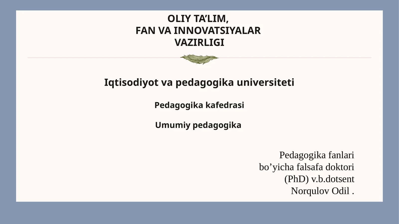 Norqulov Odil