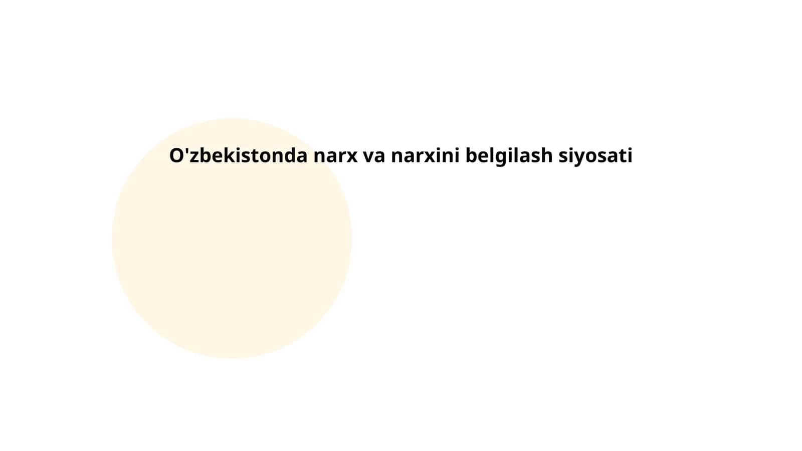 O'zbekistonda narx va narxini belgilash siyosati