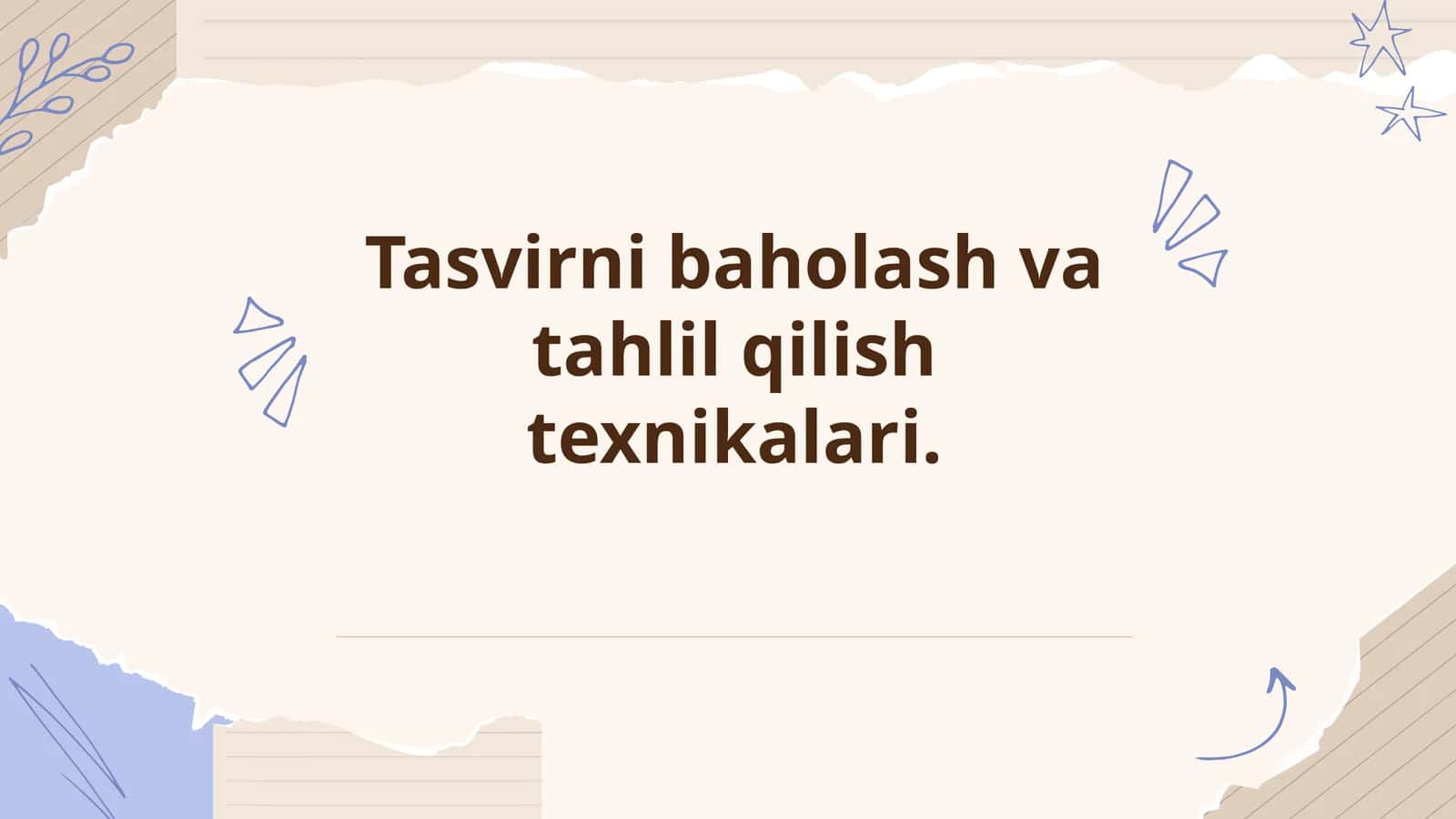 Tasvirnibaholash va tahlil qilish texnikalari