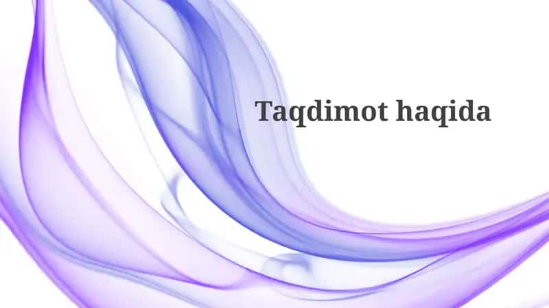 Taqdimotning Maqsadi va Tuzilishi
