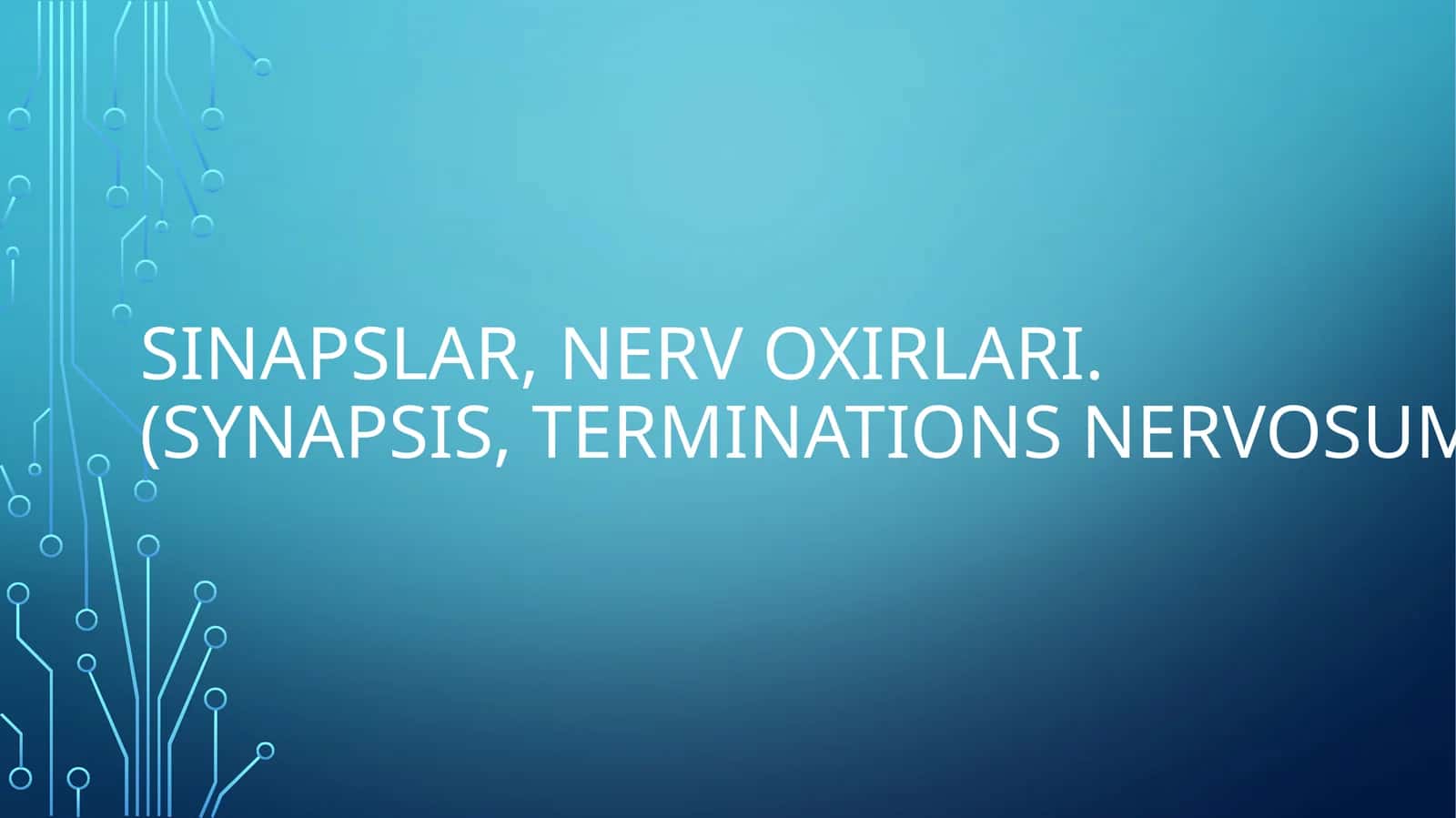 Sinapslar, nerv oxirlari