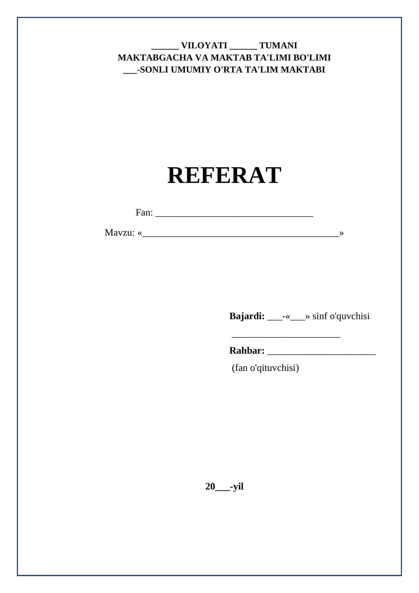 Referat titul varagi maktab oquvchisi uchun