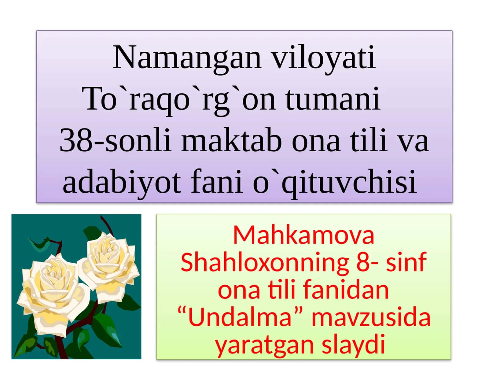 “Undalma” mavzusida yaratgan slayd