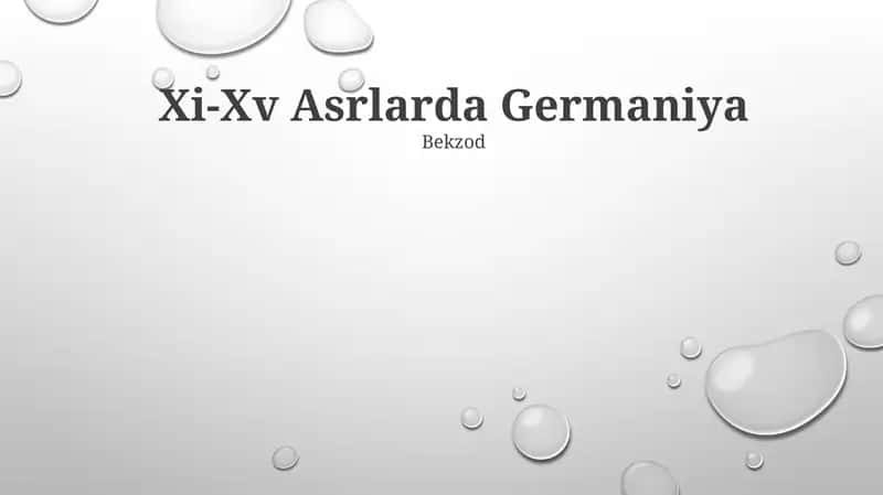 Xi-Xv Asrlarda Germaniya
