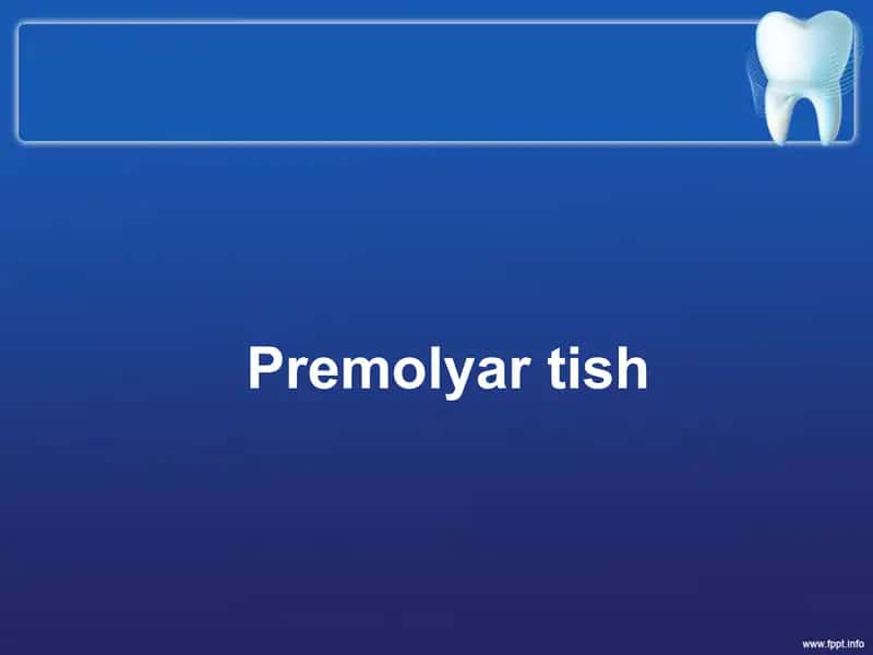 Kichik oziq tishlar – Premolyar tish