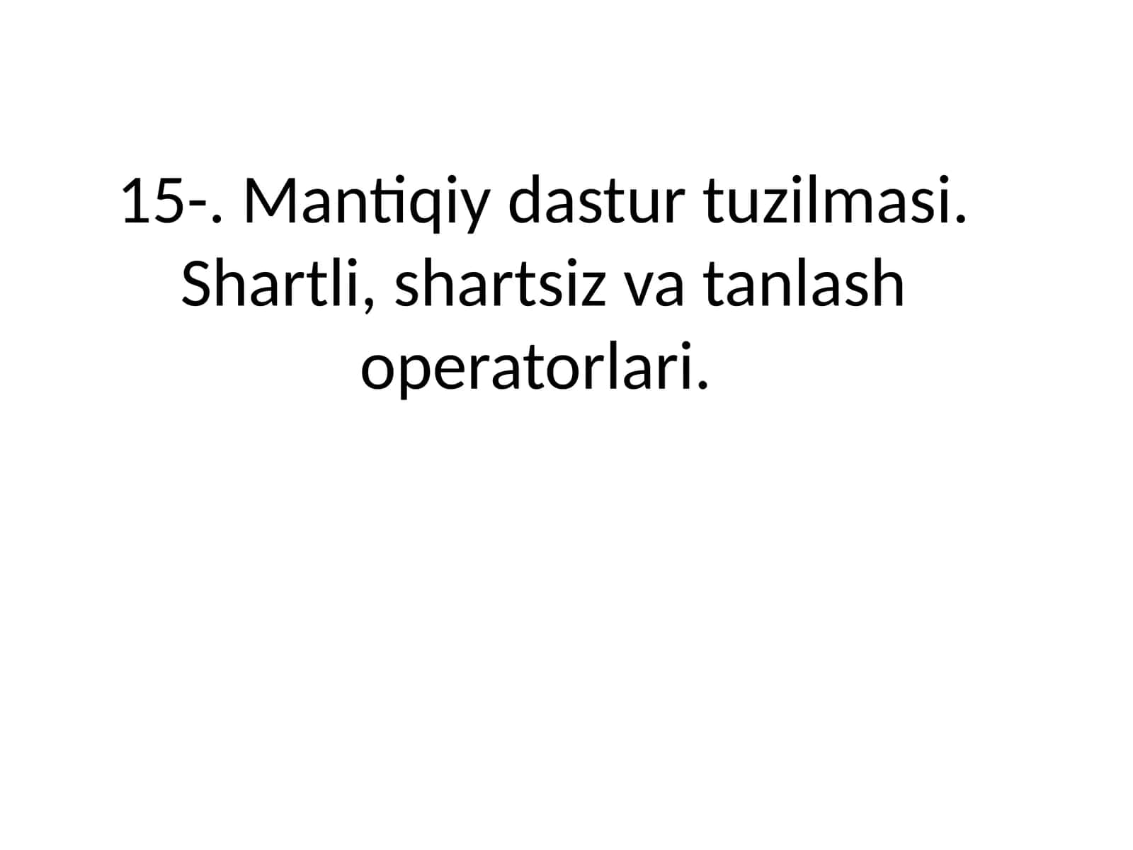 Mantiqiy dastur tuzilmasi