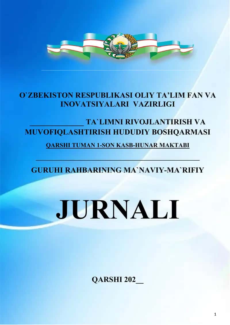 GURUHI RAHBARINING MA`NAVIY-MA`RIFIY JURNALI