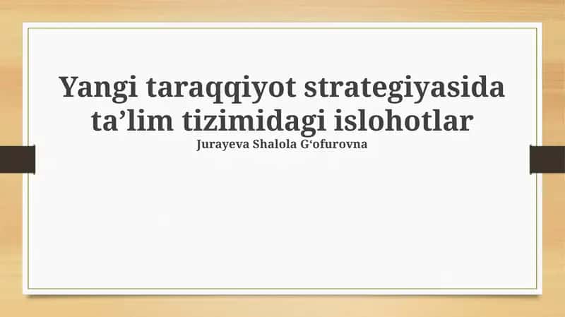Ta'limda Innovatsiyalar va Raqamli Texnologiyalar