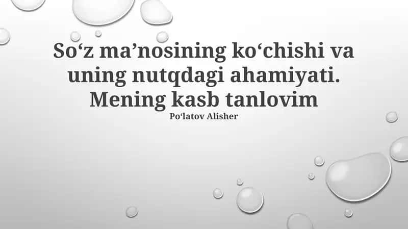 So'z ma'nolari va ularning o'zgarishi