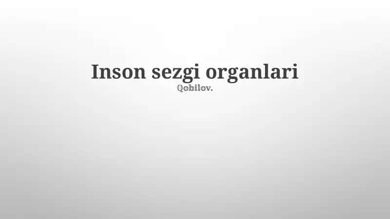 Inson sezgi organlari
