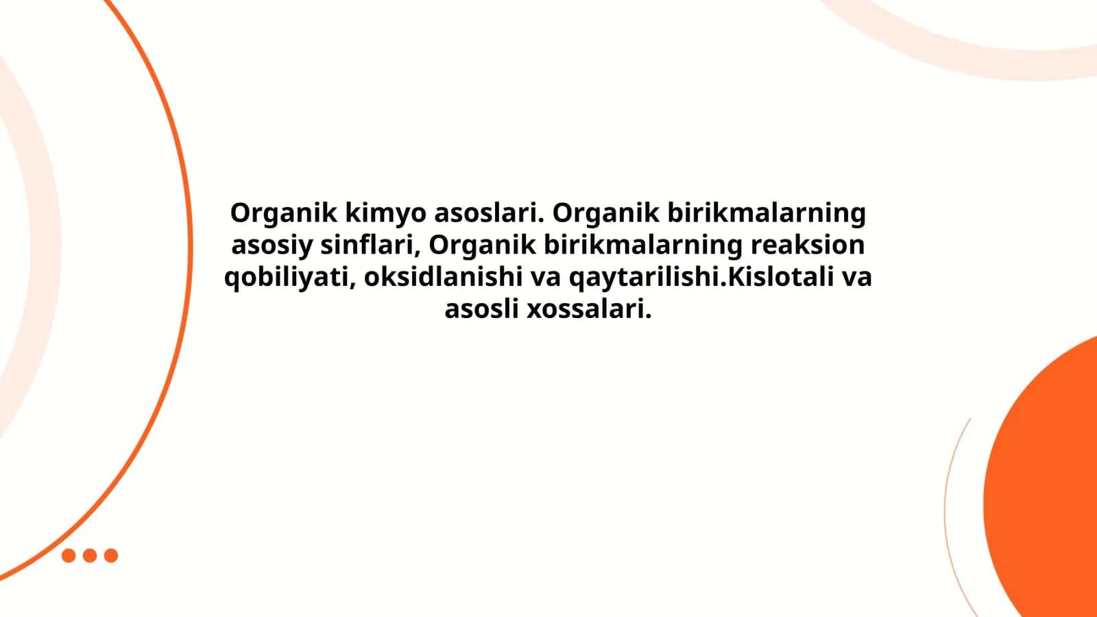 Organik kimyo asoslari
